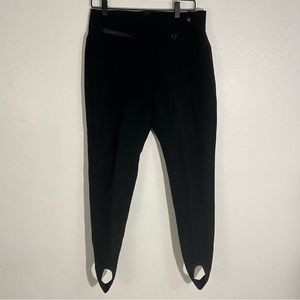 Vintage Obermeyer Black Snow Pants Women’s Size 16R Stirrups Wool Nylon Blend